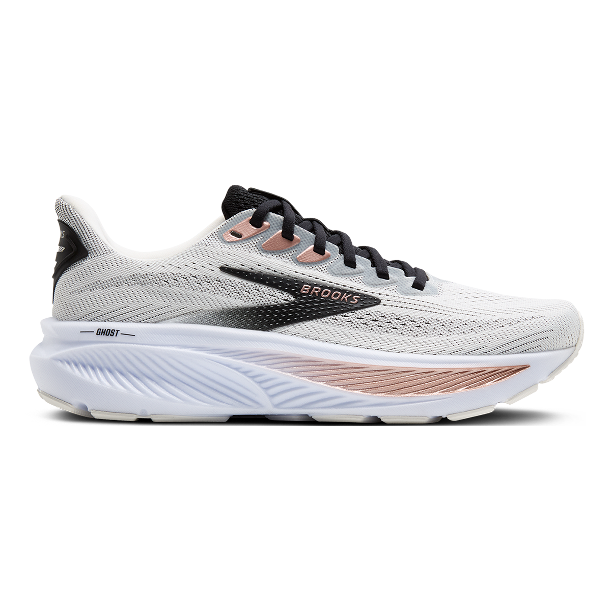 Brooks Ghost 17 White - Black - Rose Gold