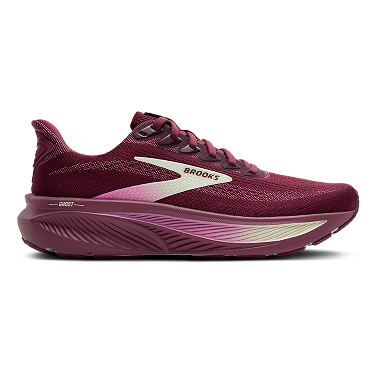 Brooks Ghost 17 Burgundy - Pink - Green