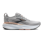 Brooks Adrenaline GTS 25 women's stability running shoes in Grey/Blackened Pearl/Coral, lateral view