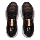 Brooks Adrenaline GTS 25 running shoes in Black/Peach/Mulled Grape, top view