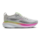 Brooks Adrenaline GTS 25 women's stability running shoes in Oyster/Pink/Green, lateral view