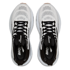 Brooks Adrenaline GTS 25 running shoes in White/Black/White, top view