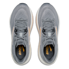 Brooks Ghost 17 running shoes in Grey/Morganite/Coconut, top view