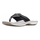 Clarks Brinkley Jazz women's sandal in Black Synthetic, angled view