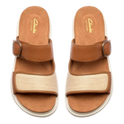 Clarks Arwell Step women's sandal in Tan Leather, top view