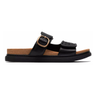 Clarks Arwell Step women's sandal in Black Leather, lateral view