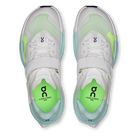 On Cloud X Tempo Pro women's training shoes in White/Celeste, top view