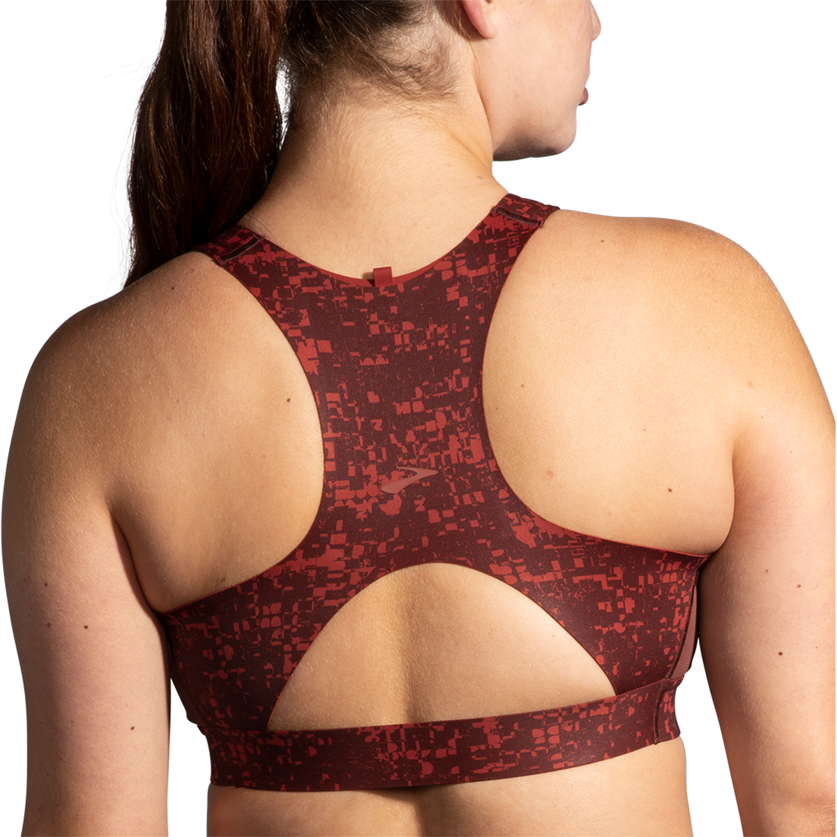 Brooks Drive 3 Pocket Run Bra - RR Glitch Print - Copper