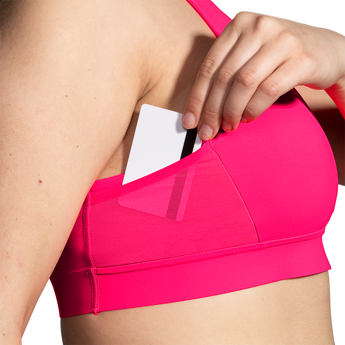 Brooks Drive 3 Pocket Run Bra - Hyper Pink