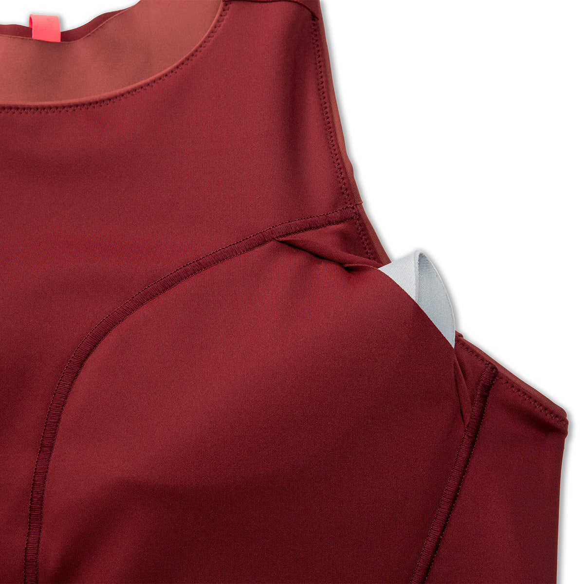 Brooks Drive 3 Pocket Run Bra - Terracotta - Fluoro Pink