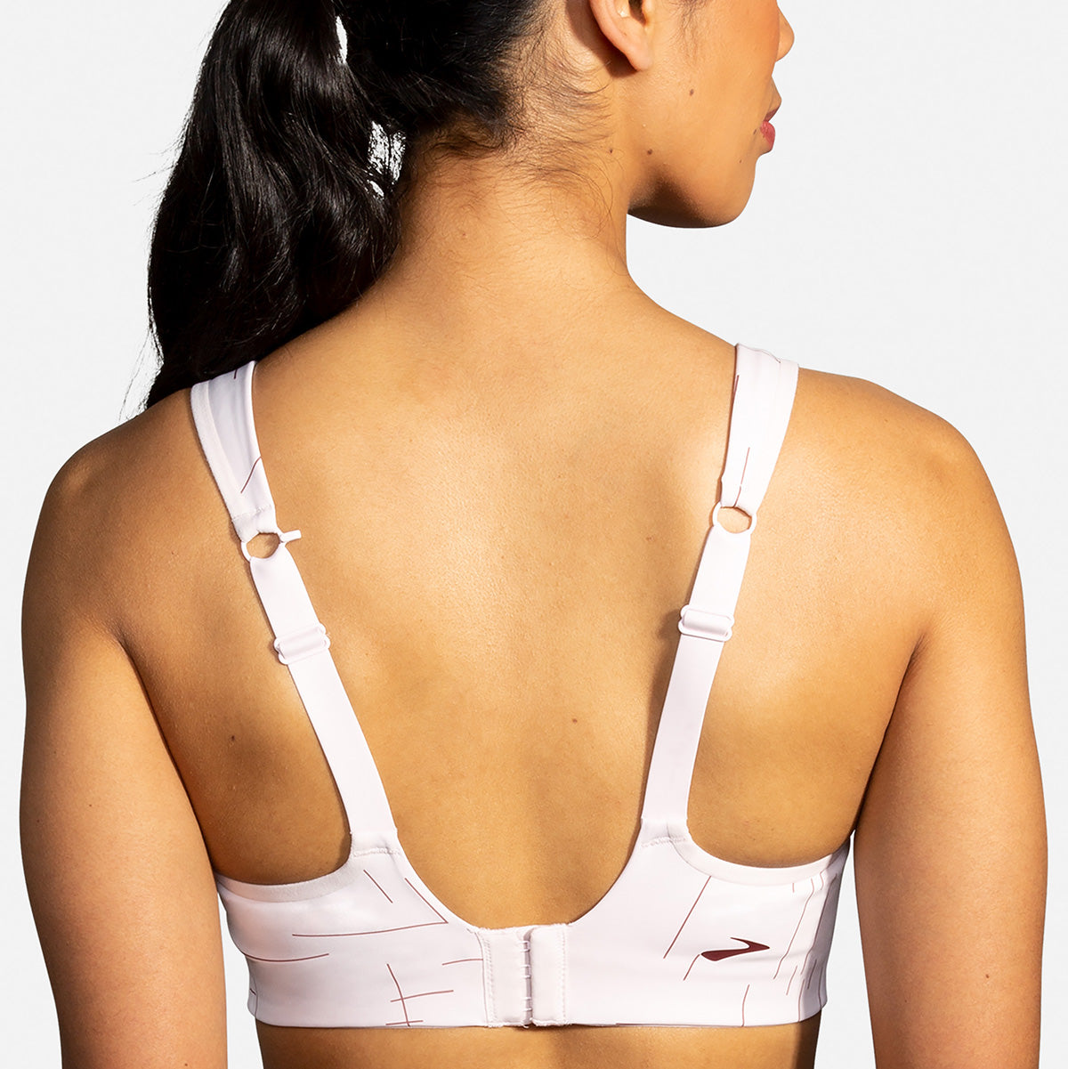 Brooks Drive Convertible Run Bra - Rosewater Geo Print