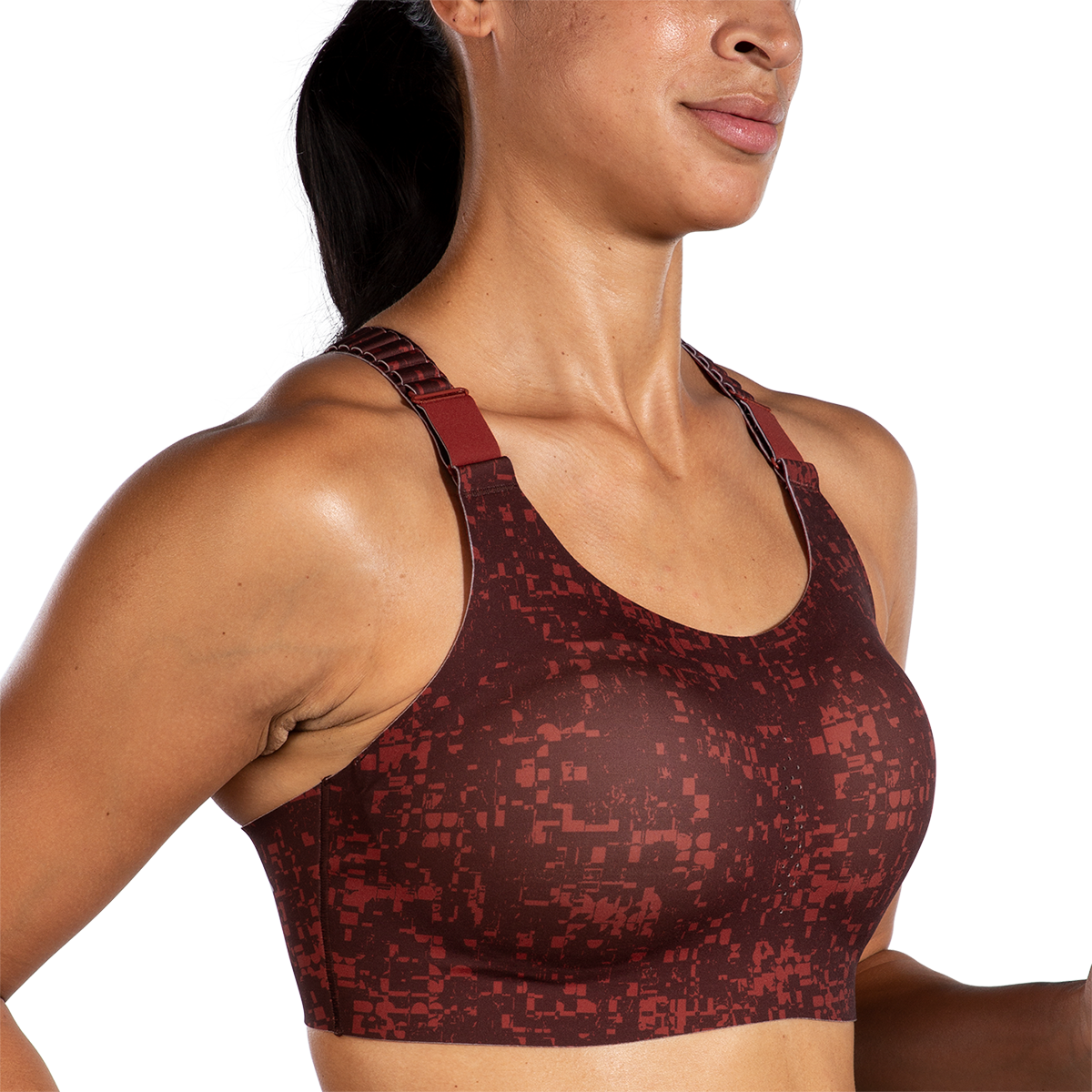 Brooks Dare Racerback Run Bra 2.0 - RR Glitch Print - Copper