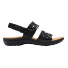 Clarks Laurieann Lily women's sandal in Black Leather, lateral view