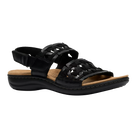 Clarks Laurieann Lily women's sandal in Black Leather, angled view