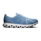 On Cloud 6 women's running shoes in Chambray/White, lateral view