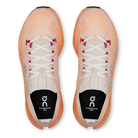 On Cloudsurfer Max men's max cushion running shoes in Pearl/Tangerine, top view