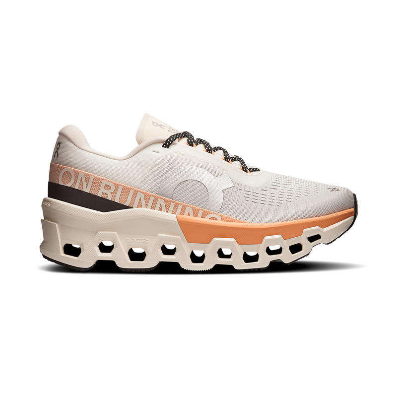 On Cloudmonster 2 in Ivory Tangerine.