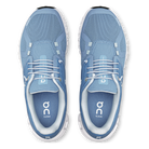 On Cloud 6 women's running shoes in Chambray/White, top view