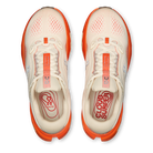 On Cloudsurfer 3 women's max cushion running shoes in Moonstone/Flame, top view
