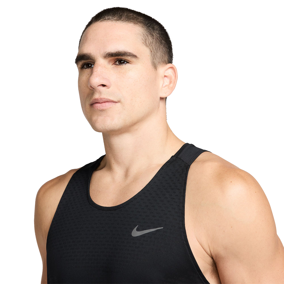 Nike Dri FIT Stride Tank Black   Grey Mens