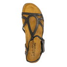 Naot Dorith women's sandal in Black Raven Leather, top view