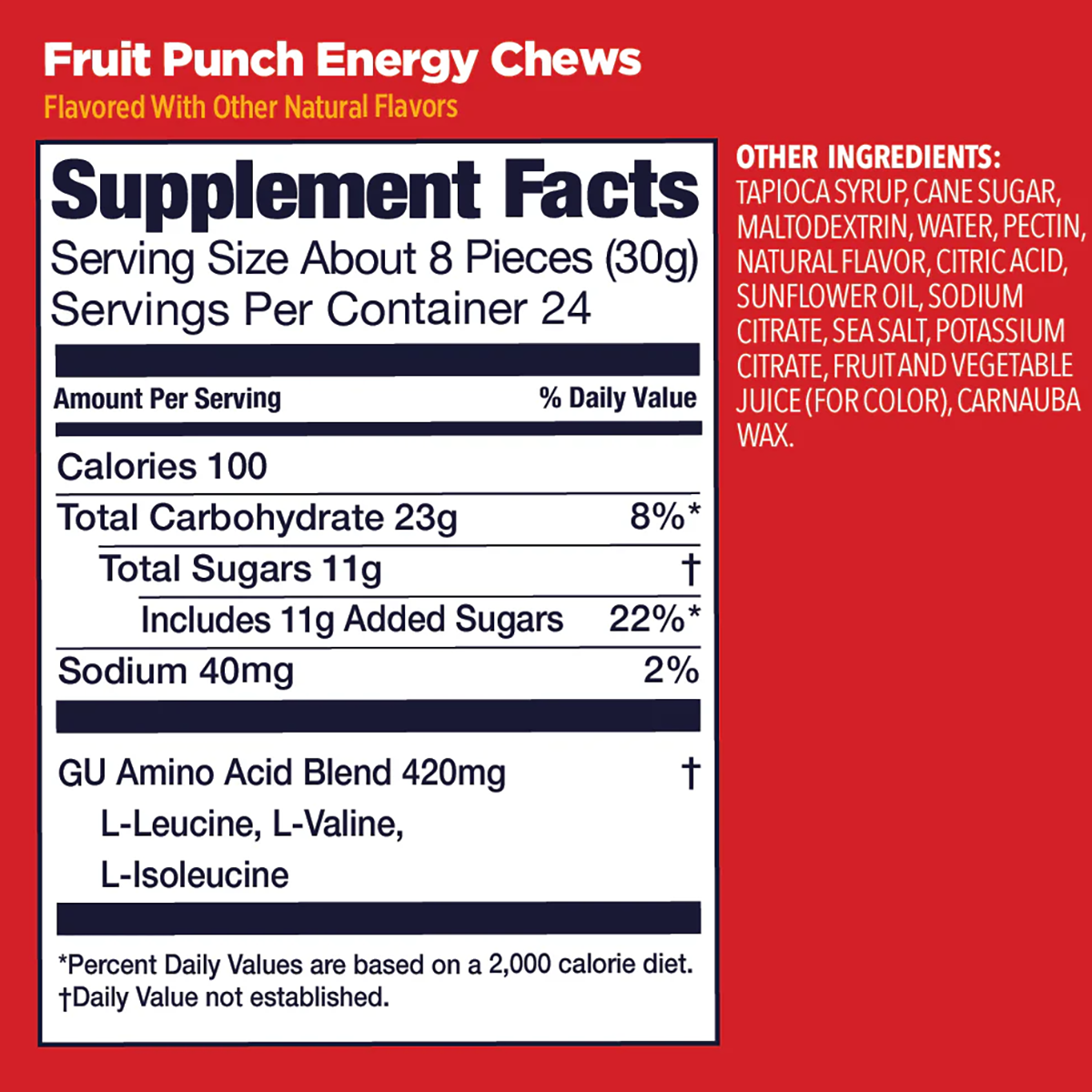 GU Energy Chews 12 Count