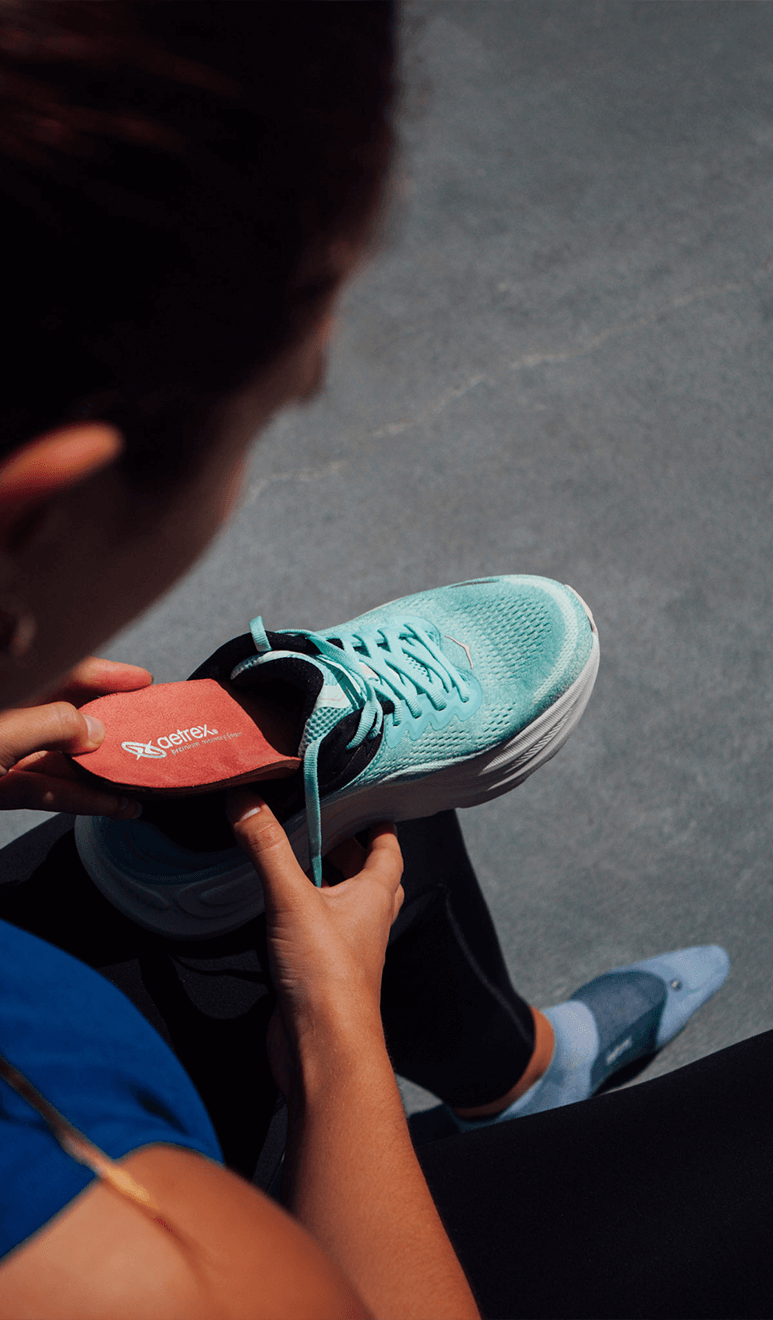 Birds eye view of the aetrex insole with the F2R Gear