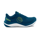 Topo Ultrafly 6 men's stability road running shoe in Navy/Lime, lateral view