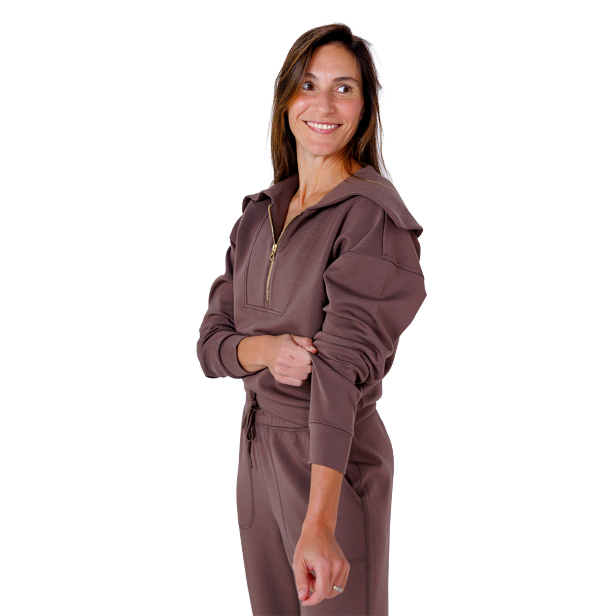 F2R Softlite Longsleeve Half Zip W Oversized Collar