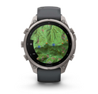 Garmin Fenix 9 Pro - Solar smartwatch, front view showing topographic map