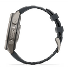 Garmin Fenix 9 Pro - Solar smartwatch in Titanium with Graphite/Black band, left side view