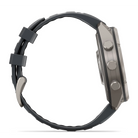 Garmin fēnix 9 Pro smartwatch in Titanium with Graphite/Black band, right side profile