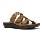 Clarks Laurieann Emma women's sandal in Tan Leather, angled view
