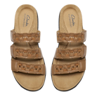 Clarks Laurieann Emma women's sandals in Tan Leather, top view