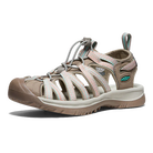 KEEN Whisper women's sandals in Taupe/Coral, three-quarter view