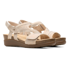 Clarks Calenne Carmen women's sandal in Blush Metallic, angled view