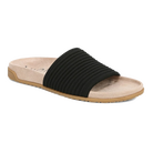 Vionic Evie Knit women's slide sandal in Black Knit, front three-quarter view