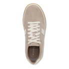 Vionic City Walk women's walking sneaker in Lucid Beige Suede, top view