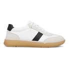 Vionic City Walk women's walking sneaker in White Black Leather, lateral view