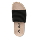 Vionic Evie Knit women's slide sandal in Black Knit, top view
