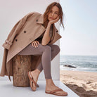 Vionic Tide 2.0 women's thong sandals in Mocha Mousse Leather, on-foot view2.0
