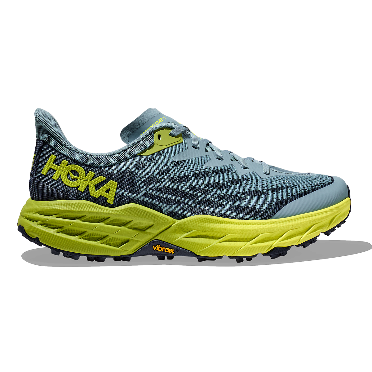 Hoka Speedgoat 5 - Stone Blue - Dark Citron
