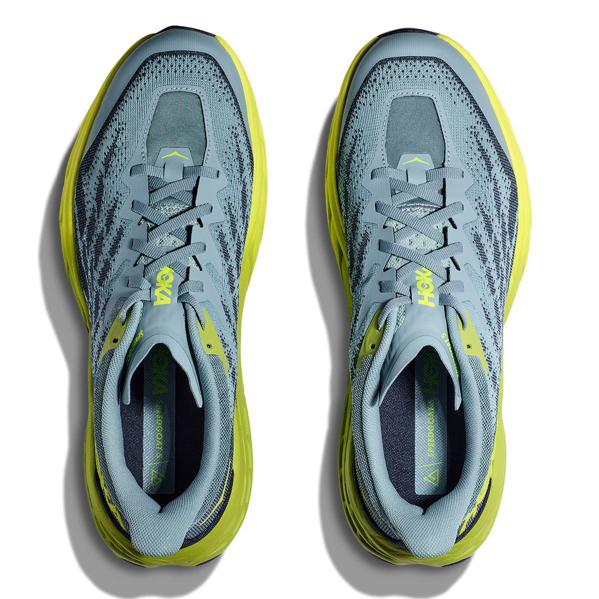 Hoka Speedgoat 5 - Stone Blue - Dark Citron