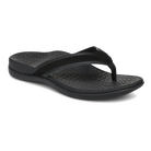 Vionic Tide 2.0 women's thong sandal in Black Suede, angled view