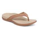 Vionic Tide 2.0 women's thong sandal in Mocha Mousse Leather, angled view
