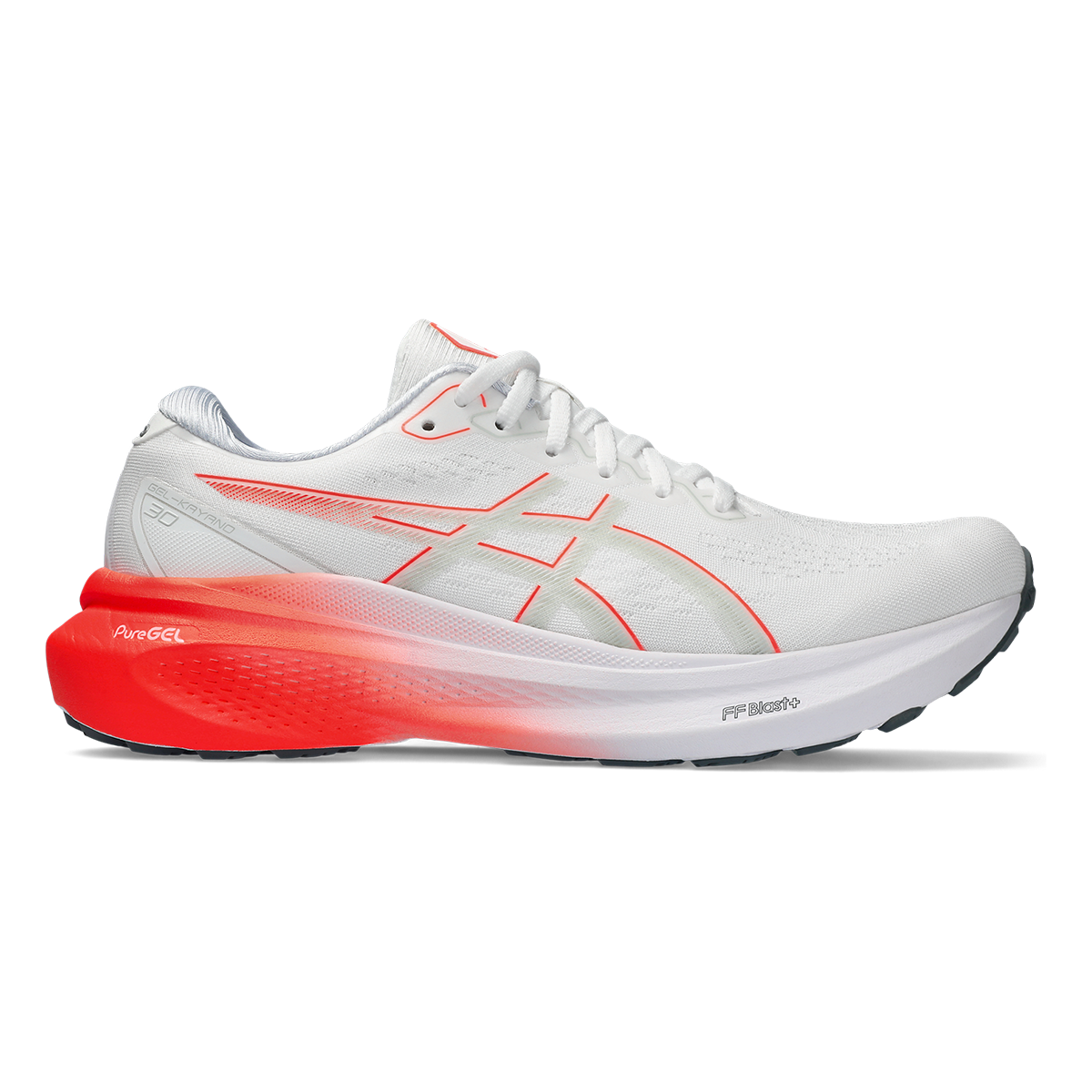 Asics Gel Kayano 30 - White - Sunrise Red – Fit2Run