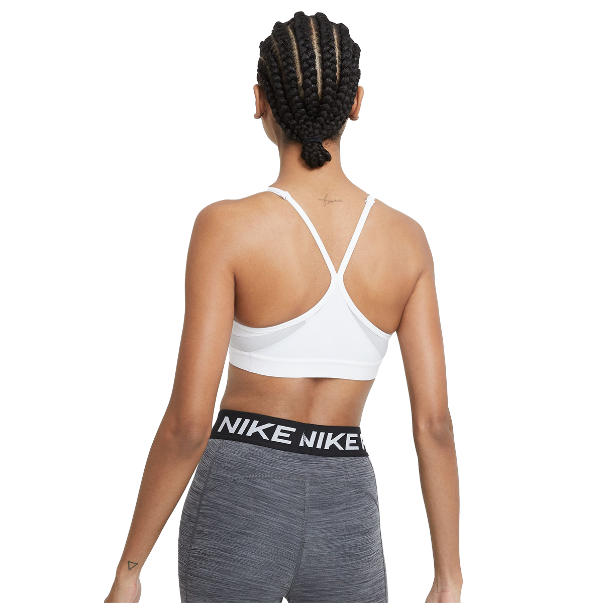 Women's bra Nike Indy Bra V-Neck - coral chalk/hot punch/sea coral